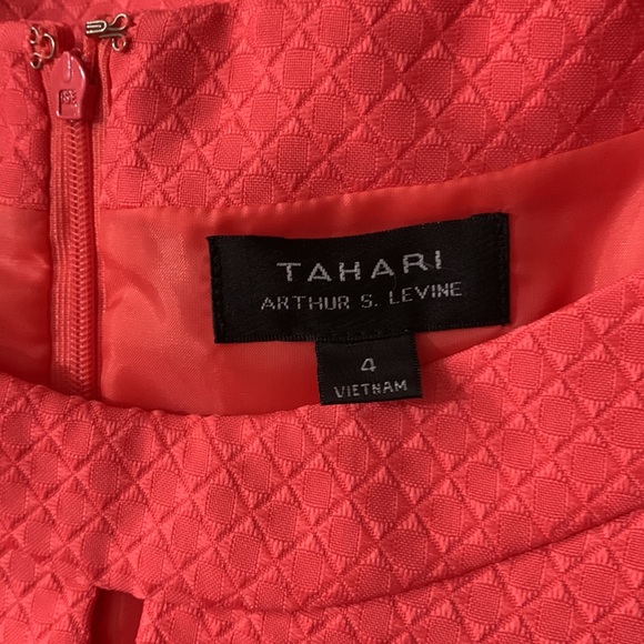 Tahari ASL Coral Orange Sleeveless Dress Size 4 - Picture 8 of 8